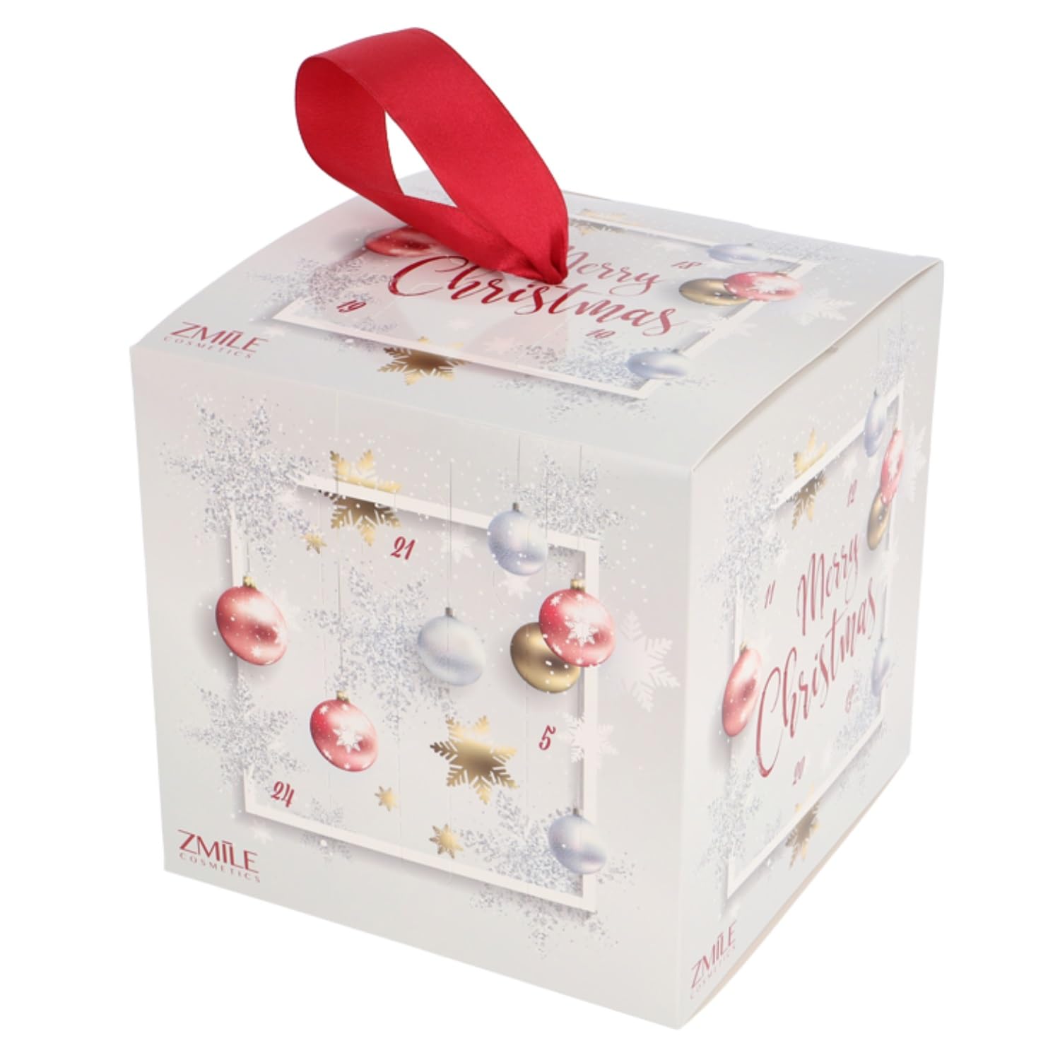 ZMILE COSMETICS Advent Calendar Cube 'Merry Christmas' Silver/Gold/Magenta - Vegan Cosmetics