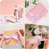 YAAVAAW 22m 10mm Thin Pastel Purple Satin Ribbon Gift Wrapping view 4