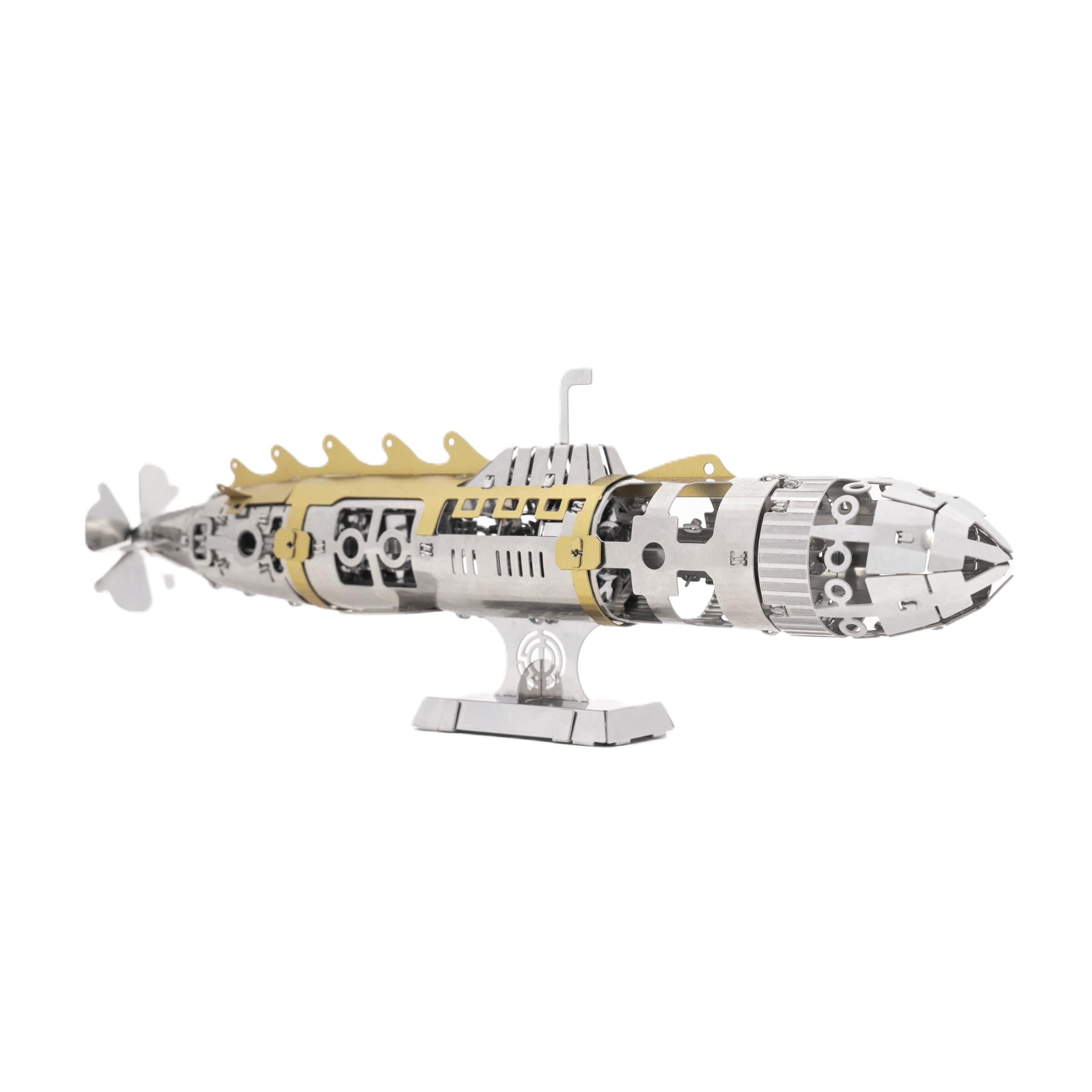 METAL-TIME Model Submarine Kit with Toolkit - DIY Scale Model - 3D Model kit Elusive Nautilus - Moving Wind-Up U-Boat Model | Steampunk Puzzle Constructor for Kids, Teenagers and Adults