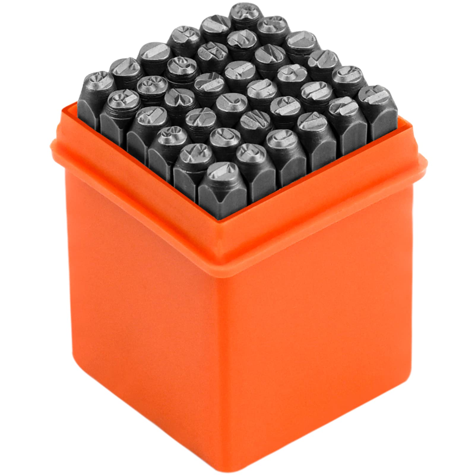 LUCKYKODOR Letter Steel Code 36 Pieces 4 mm Numbers and Letters Punch Set for Stamping Metal, Jewelry, Leather, Wood