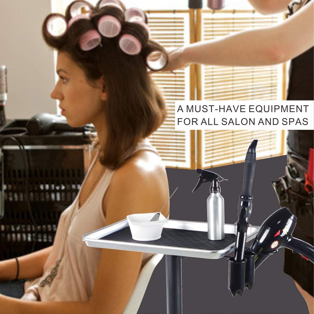 Premium Aluminum Instrument Salon Tray W/Accessory Caddy Tattoo Rolling Tray Station: Beauty
