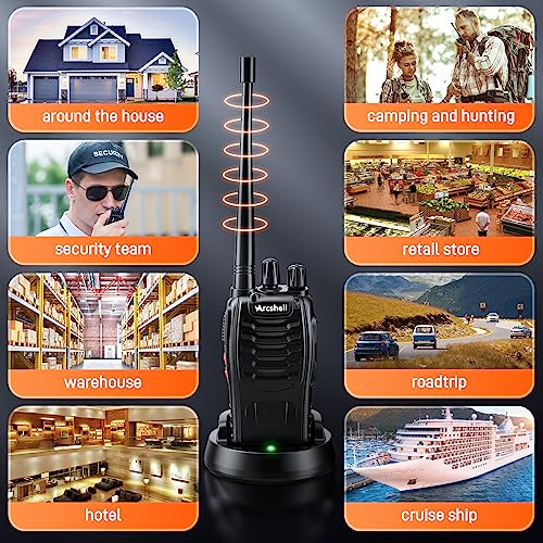 Arcshell Rechargeable Long Range TwoWay Radios with Earpiece 4 Pack