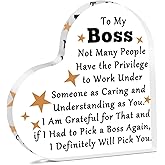 Boss Day Gifts for Women Men Desk Decor Signs Thank You Gifts for Boss Coworker Employer Appreciation Gifts Acrylic Table Sign Acrylic Plaque Keepsake for Office Christmas Retirement Leaving Gifts