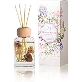 Orelune Reed Diffuser Set, 3.4 fl oz - Elegant Home Fragrance with 5 Sticks - Long-Lasting Scented Oil Diffuser for Bedroom, Bathroom Shelf Decor & Living Room (Peony & Roses)