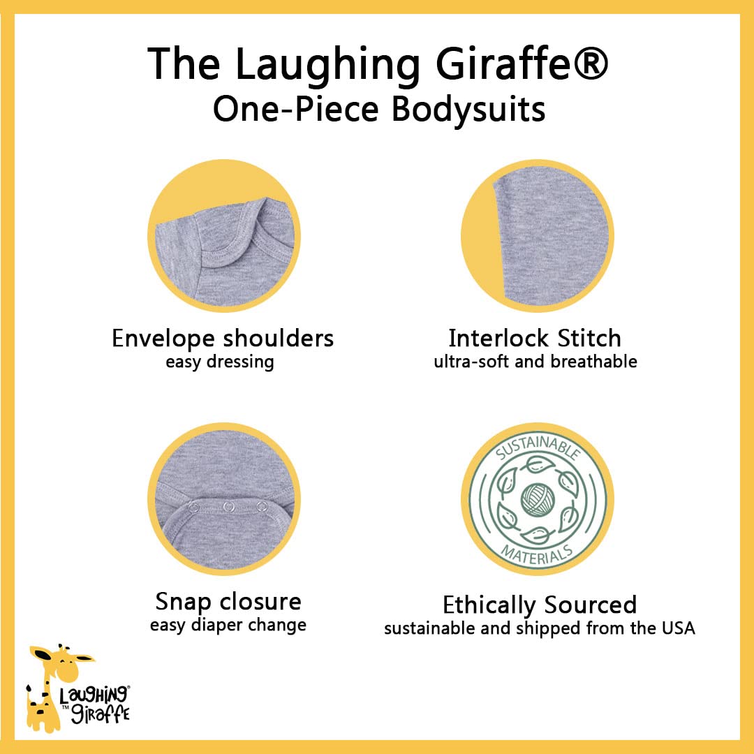 Laughing Giraffe Baby Blank Short Sleeve One Piece Bodysuit