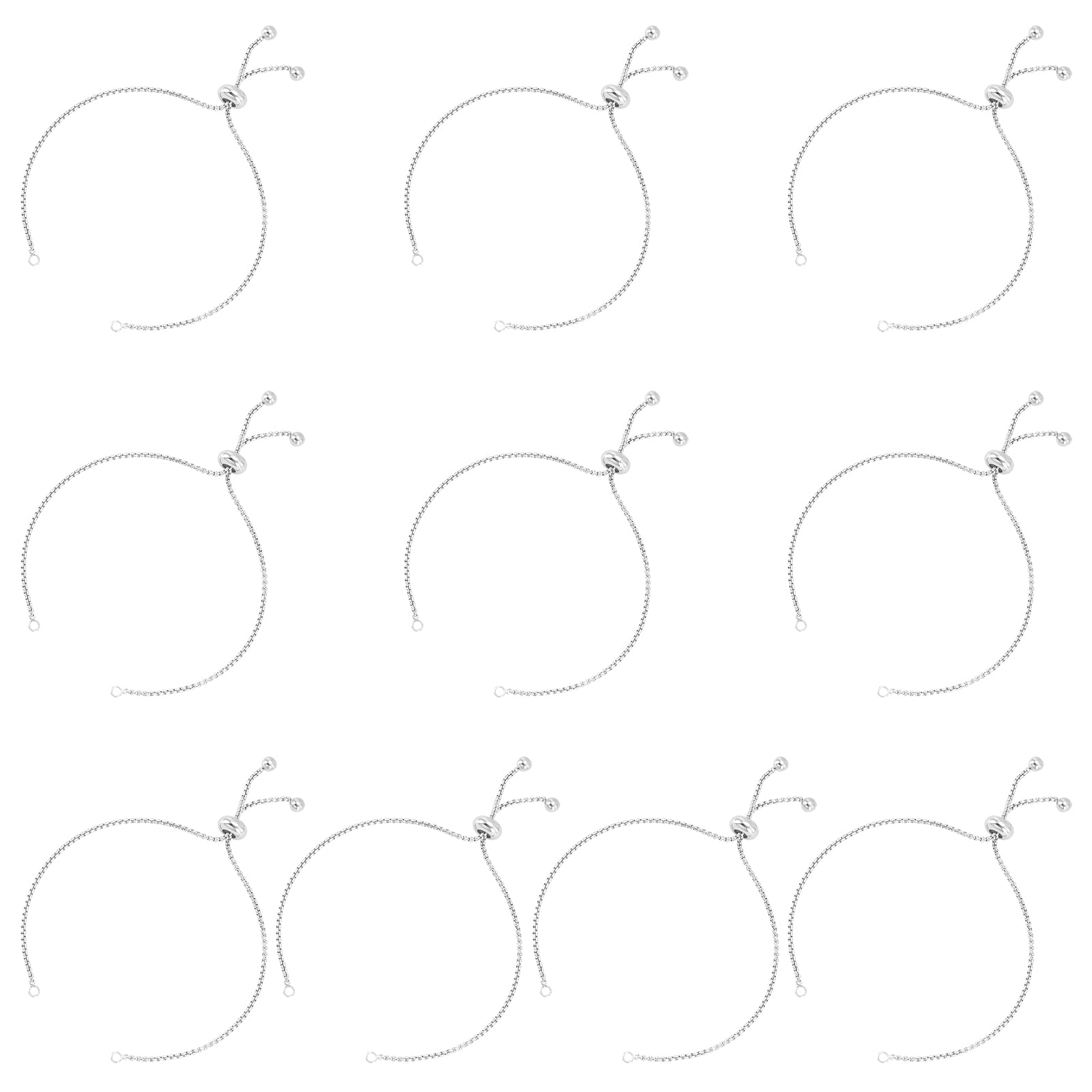 UNICRAFTALE 10pcs 23cm Adjustable Slider Bracelets - 304 Stainless Steel Extender Chains with Ball Ends for DIY Jewelry Craft Supplies