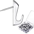 30 Pieces 20 Lbs Pin Hooks Push Pin Hangers Metal Picture Hanging Nails for Home Office Wooden or Fabric Wall(Silver,30 Pieces)