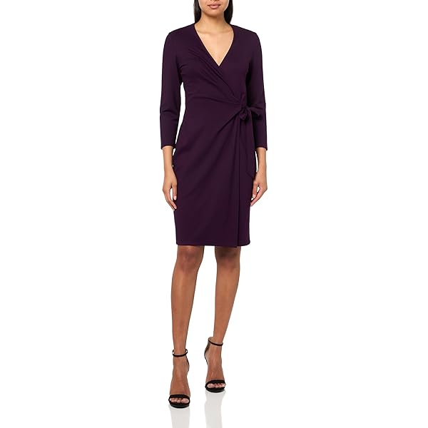 Classic WRAP Dress Black at Amazon Women's Clothing store