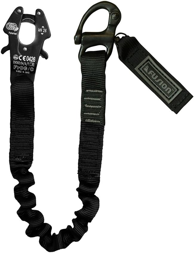 Fusion Tactical Internal Bungee Elastic Sling Military Police Personal Retention Helo Lanyard with Kong Frog Snap Shackle
