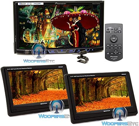 pkg (2) Soundstream VHR 65T 6.5" LCD Touchscreen Headrest Monitors + Pioneer AVH-X4800BS 2-DIN In-Dash 7" Touchscreen LCD Display DVD/CD Stereo Receiver
