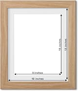 Fabian Clarke London 12x10 Modern Oak Photo Frame with White Mount 10x8 view 2