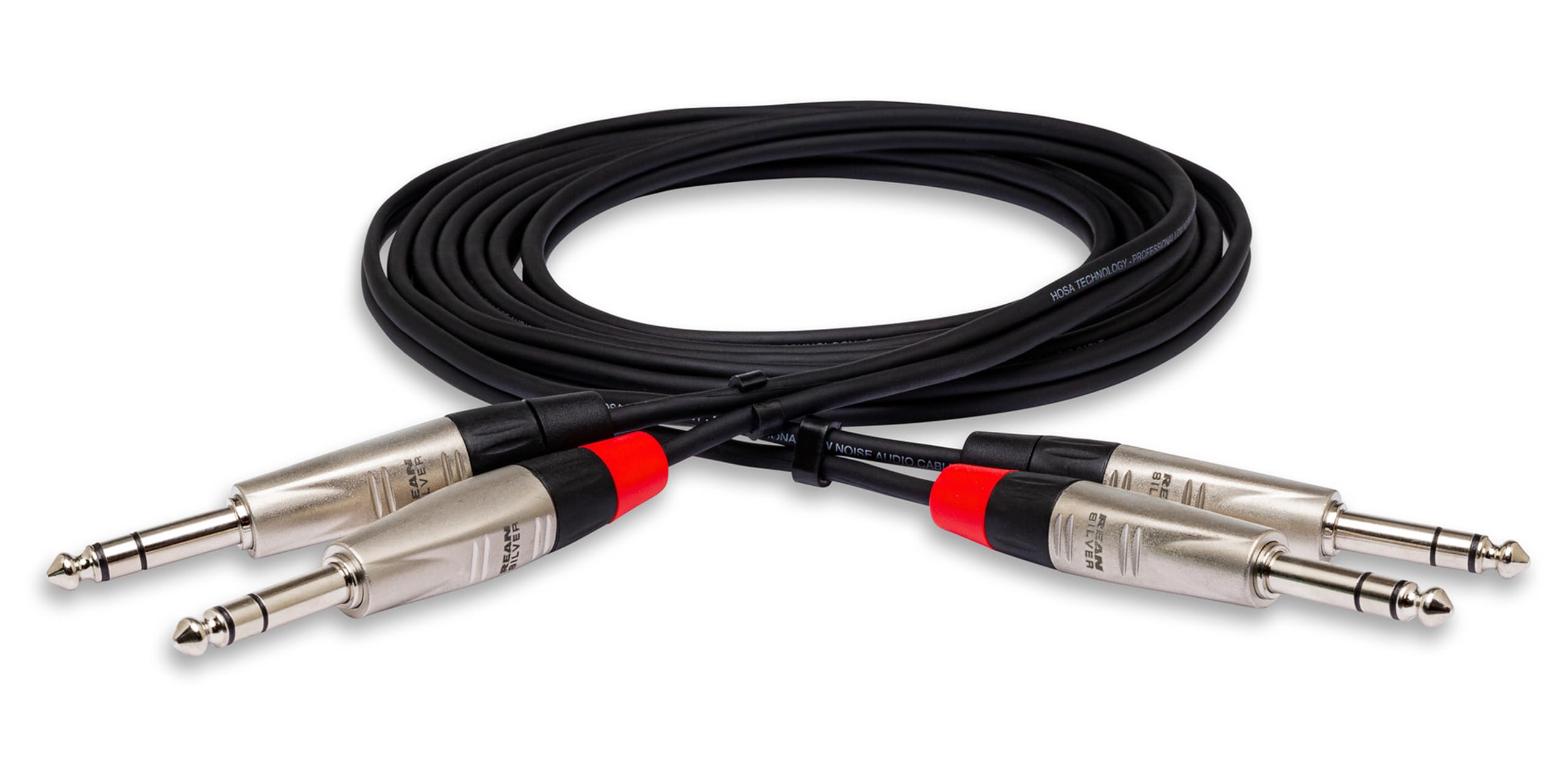 Hosa HSS-003X2 REAN Neutrik Connection Cable (4 x 6.3mm Jacks / 90 cm/Price for Pair) Silver
