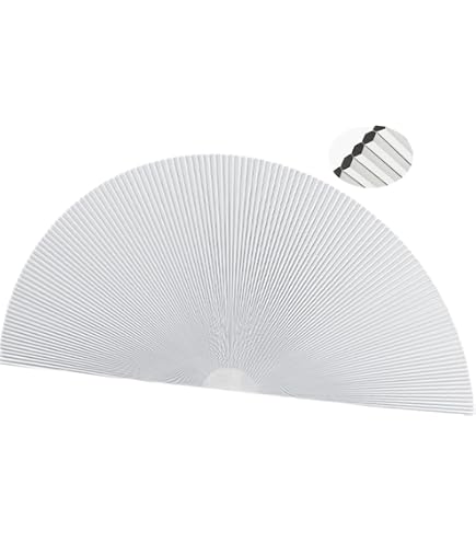 Store Occultant Demi-cercle En Nid D'abeille - Rayon 61 Cm, Blanc, Isolation Thermique