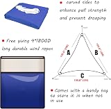 HEYOMART Sun Shade Sail 3x3x3m Triangle UV40+ 98% Block Blue with Ropes view 7