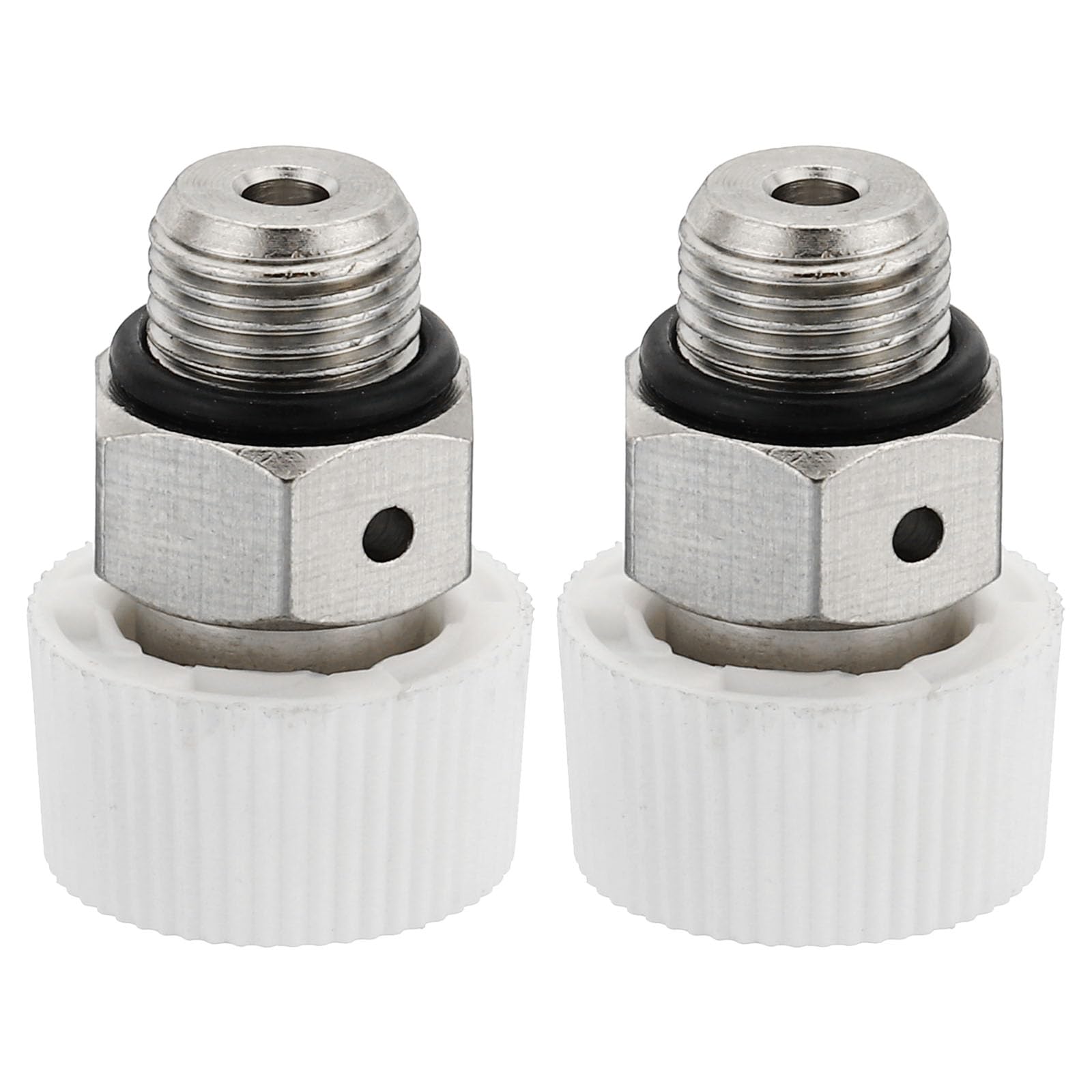 PATIKIL 1/8" BSP Male Thread Manual Radiator Air Vent Valves, 2 Pack Nickel Plated Brass Plug Valve No Need Key for Radiator Heater, Silver White