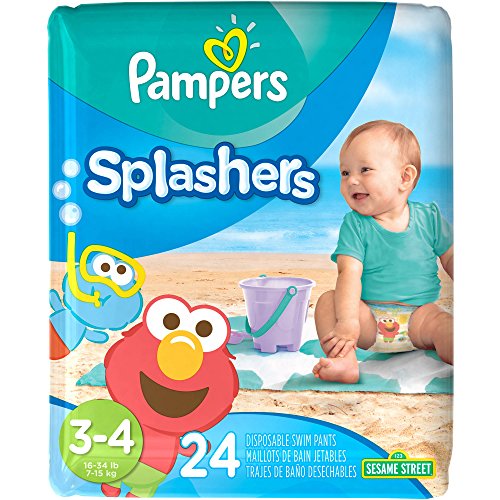 Pampers Splashers Diaper Sesame Street Size 3-4 24 Ct on