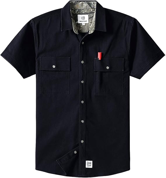 MOCOTONO Men's Short Sleeve Canvas ButtonUp Work Shirt Amazon.ca