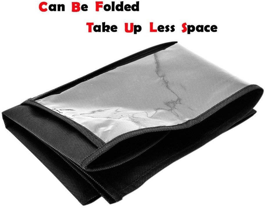 Hair Extension Storage Bag Wig Holder Case Foldable Non-Woven Portable Wig Protector Bag Dust Proof Zipper Closure (Black) - Image 4