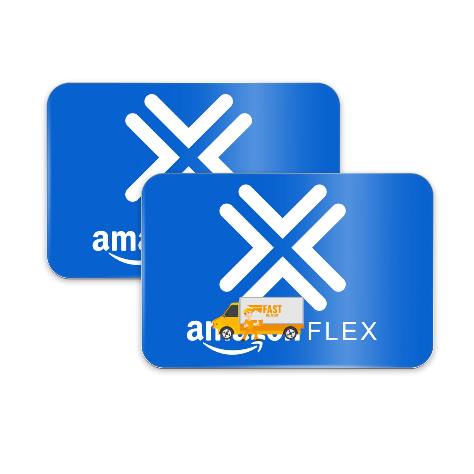 Photo 1 of Flex Delivery Driver Car Sign Magnet Car Signs 2-Pack, Reflective Vehicle Magnets for Car, Strong Waterproof Magnetic Delivery Sign, 12" x 8", Blue