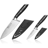 Cangshan ALPS Series 502797 German Steel Forged 2-Piece Starter Set with Sheaths, Black