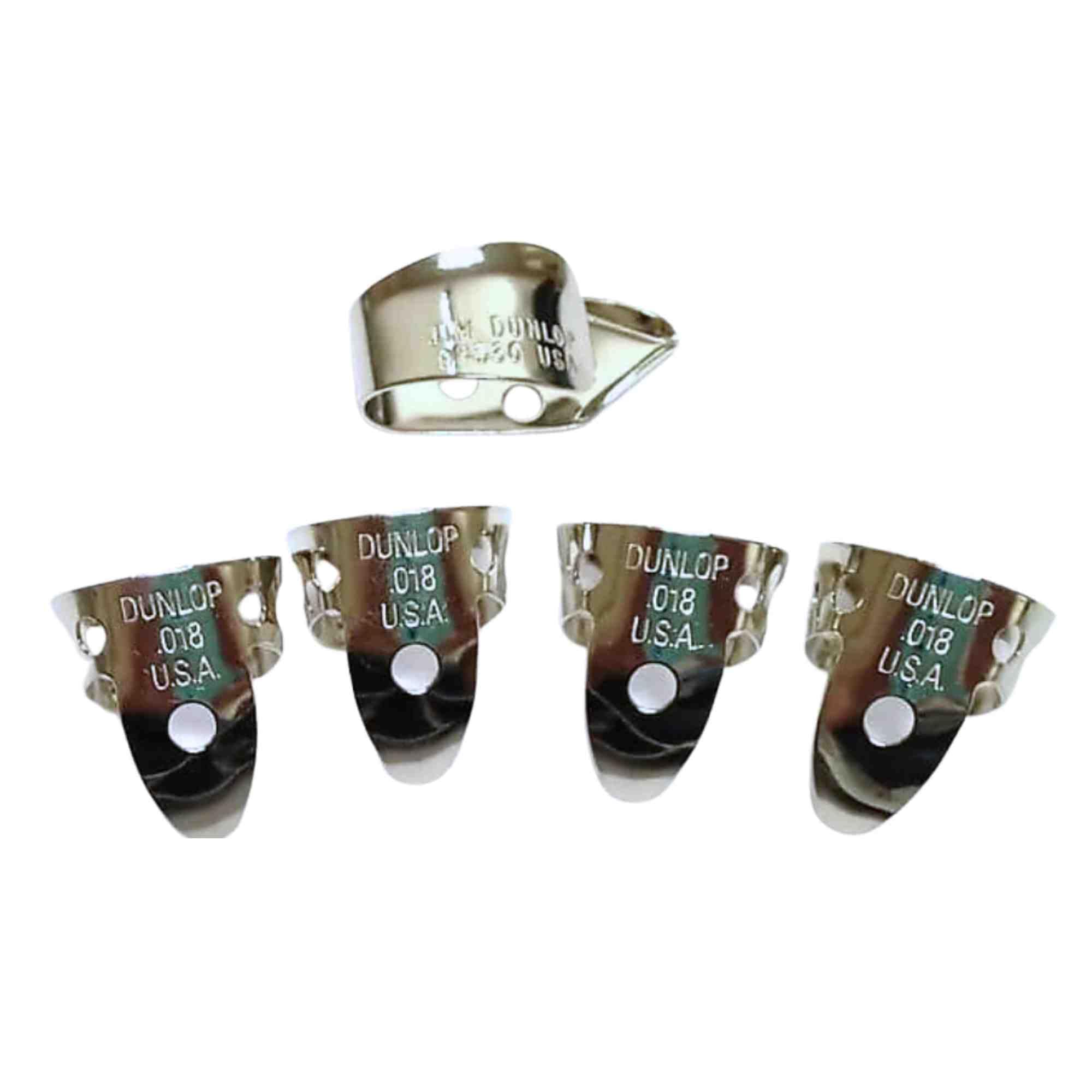 Jim Dunlop 33P.018 Nickel Silver Finger and Thumbpick Player Pack (Pack of 5)