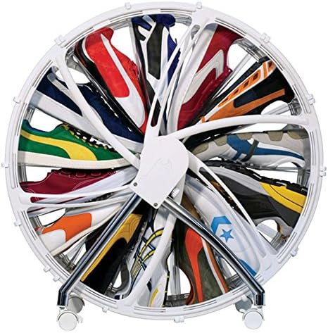 Shoe Wheel, White, Holds Up To 30 Pairs Of Shoes
