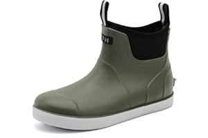 CKWLXQY Men's Deck Boots, Waterproof Ankle Rain Boots Men Anti-Slip Traction, Outdoor Rubber Fishing Garden Boots High-Performance Shoes for Farming