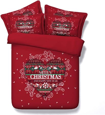 Romantique Coeur Rouge Joyeux Noel Literie Collection Cadeaux Decoration Literie Couettes 3 Pcs Ensemble Doux Premium Housse De Couette Taies D Oreiller Pillow Sham Ensemble Couvre Lit Double Full Que Amazon Fr Cuisine Maison