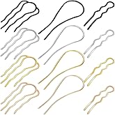 12Pcs Metal Hair Side Combs French U-Shape Twist Comb Pins for Updo Hair Bun, No Slip Clips Forks Accessories Vintage Hairstyles Tools for Women Girls