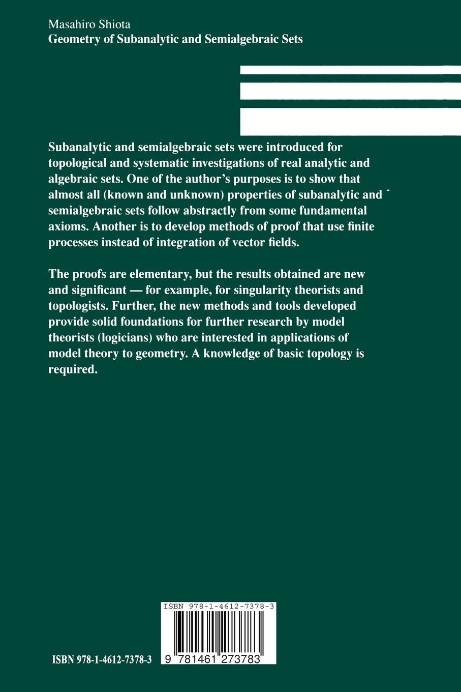 Geometry Of Subanalytic And Semialgebraic Sets Progress In - 