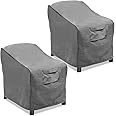 Vailge Patio Chair Covers, Lounge Deep Seat Cover, Heavy Duty and Waterproof Outdoor Lawn Patio Furniture Covers (2 Pack - Large, Grey)