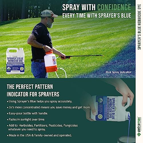 PetraTools Blue Herbicide Lawn Dye Super Strength Concentrate 3X More Than Others, for