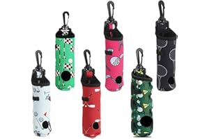 Fokmuaex 6 Pack Golf Ball & Tee Holder Pouch with Belt Clip - Portable Water-Resistant Organizer Bag, Golf Accessories & Spor
