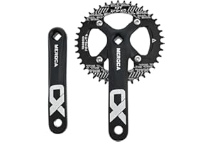 PETCHOR Square Taper Crankset MTB, Mountain Bike Single Speed Crankset, Bicycle Crank Arm Set 170mm 104BCD, 32T/34T/36T/38T C