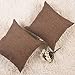 Home Brilliant Decoration Linen Square Throw Cushion Pillow Case Cover for Sofa, Brown, 18 x 18