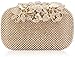 Dexmay Luxury Flower Women Clutch Purse Rhinestone Crystal Evening Bag for Wedding Party Gold