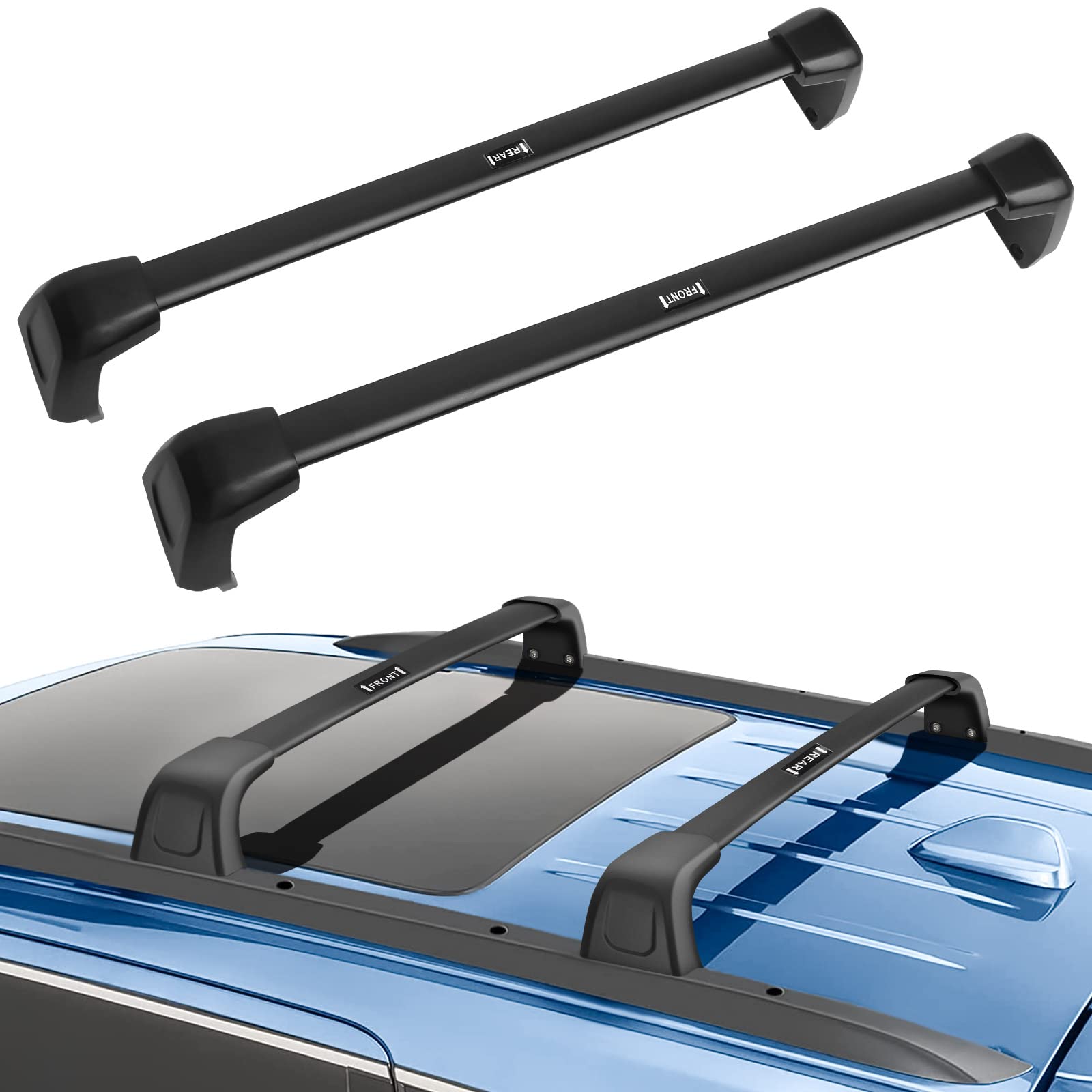 Photo 1 of DKMGHT Roof Rack Crossbars for Jeep Grand Cherokee L 2021 2022 2023 Aluminum Luggage Roof Rails Crossbars Travel Luggage Racks (Original)