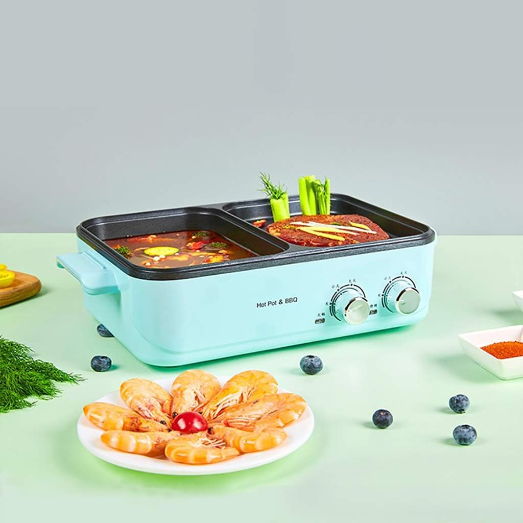 review Grill Indoor Hot Pot, Multifunctional Teppanyaki Grill/Shabu Pot, Separate Dual Temperature Contral