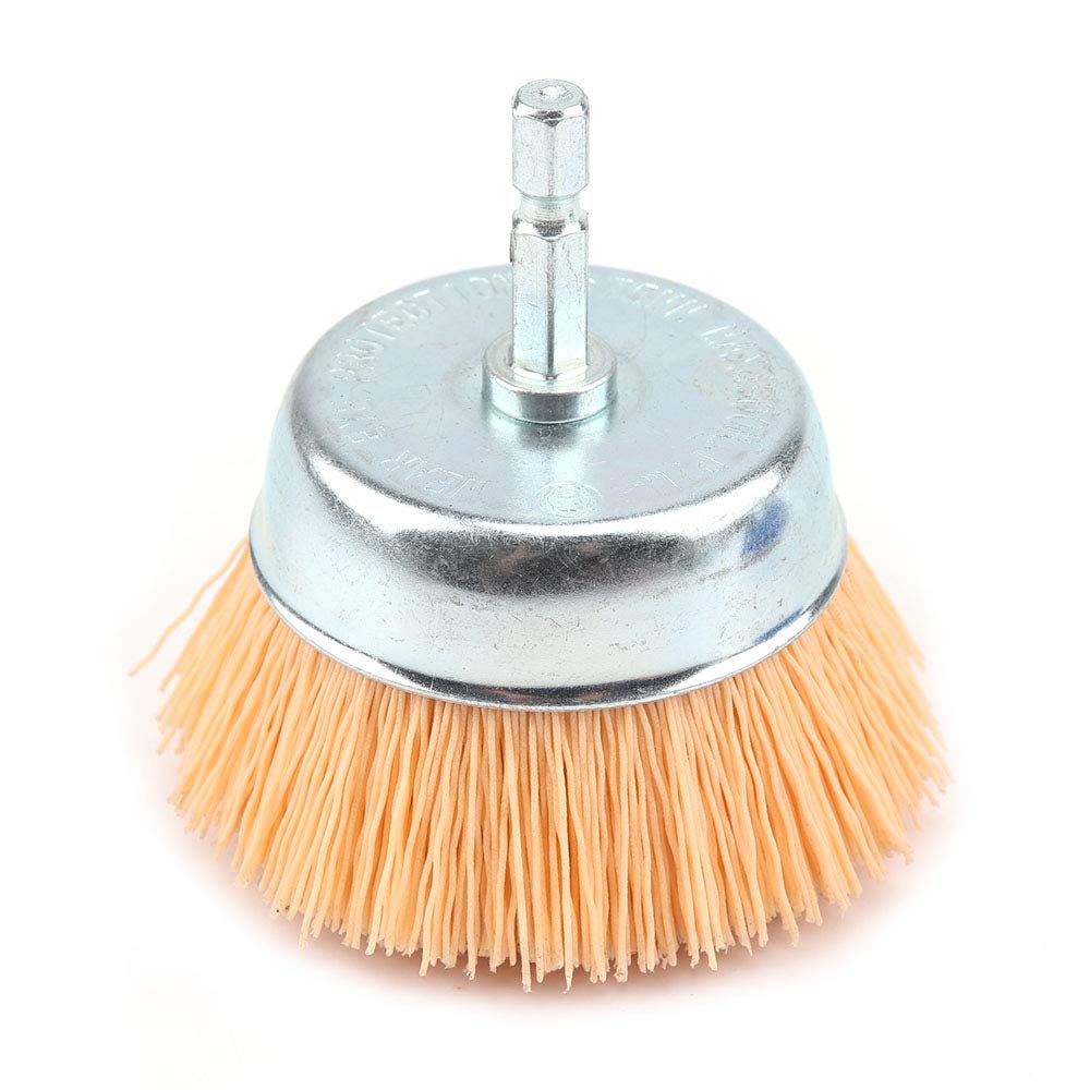 4Pcs 3 Inch Assorted Cup Brushes Mix Set Nylon Abrasive Wire Cup Brush with 1/4" Shank for Drill, Grit 80 120 320, for Removal Rust Corrosion Paint: Industrial & Scientific