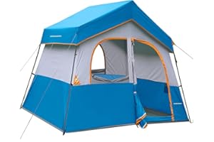HG HIKERGARDEN 6-8 Person Camping Tent - Portable Family Cabin Tent for Camp, Windproof Fabric Camp Tent Outdoor for Hiking, Backpacking, Traveling