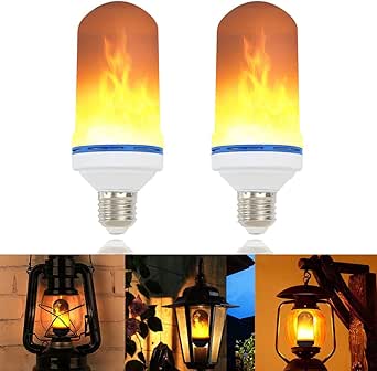 Geyuya - Bombilla LED E27 con efecto llama, bombilla LED para