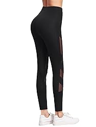 SweatyRocks Women's Mesh Panel Side High Waist