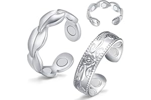 Cigmag 7X Copper Rings for Women 99% Pure Copper Ring Adjustable with Present Box (2PCS)