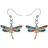 Alloy Cute Dragonfly Earrings Dangle Dragonfly Gifts for Women Fashion Summer Jewelry Enamel Charms