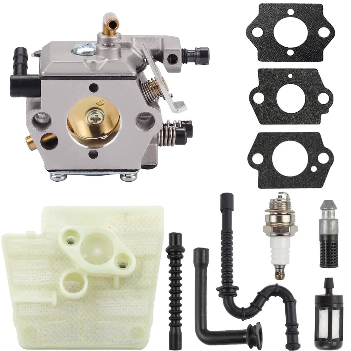 ZAMDOE MS260 Carburetor Replacement for stihl 024 026 024AV 024S MS240 MS260 PRO Chainsaw, for Walbro WT-194, WT-194-1, Replace# 1121 120 0611, with Fuel Oil Line
