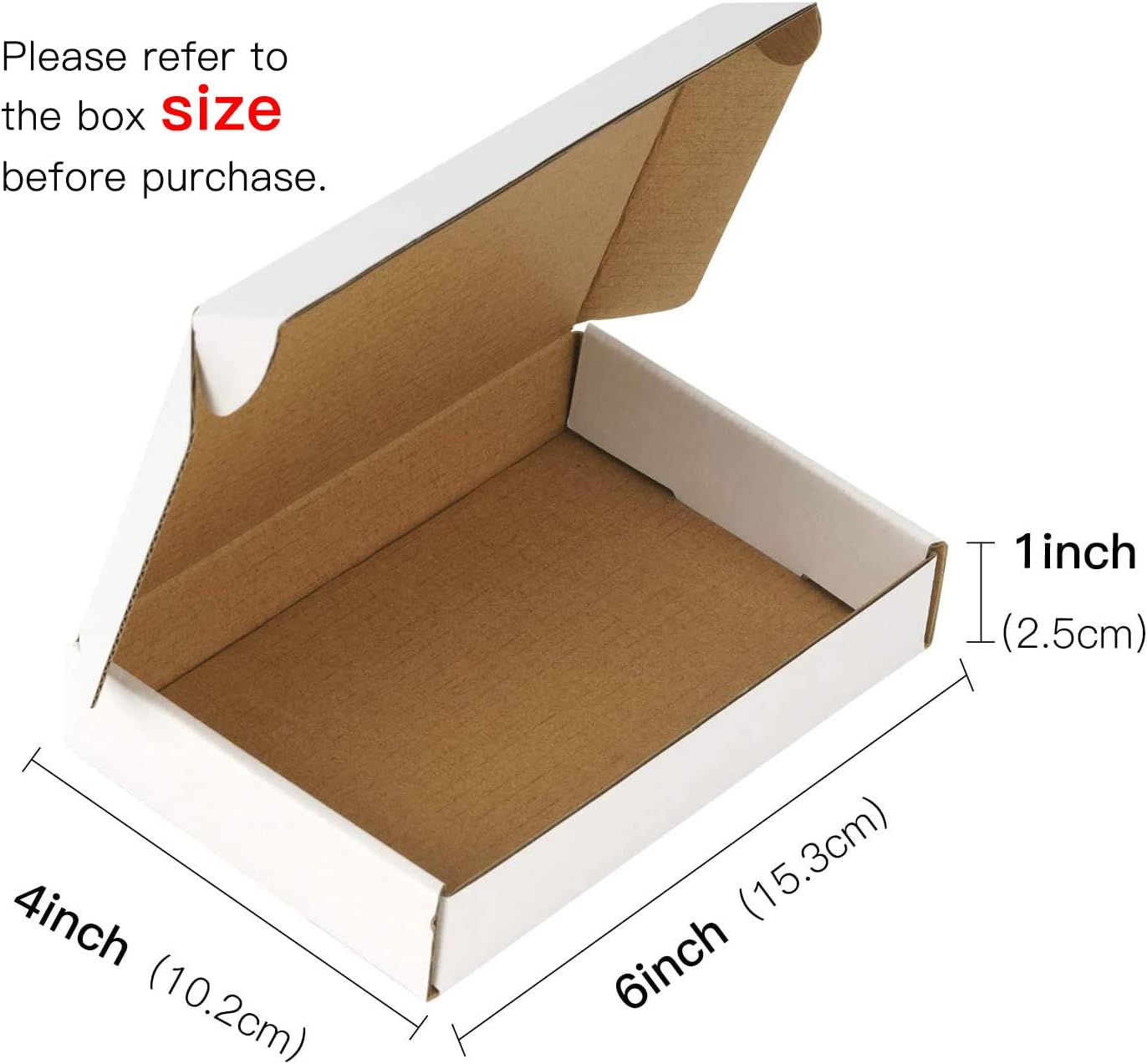 RUSPEPA Recyclable Corrugated Box Small Box Mailers - Cardboard Box Perfect for Shipping Small Mobile Phone Case - 6" x 4" x 1" - 50 Pack - White : Office Products