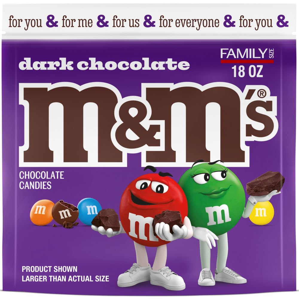 Photo 1 of ***5 BAGS INCLUDED***M&M'S Dark Chocolate Candy, Family Size Bulk Candy Chocolate, 18 oz Resealable Bulk Dark Bag***5 BAGS INCLUDED***