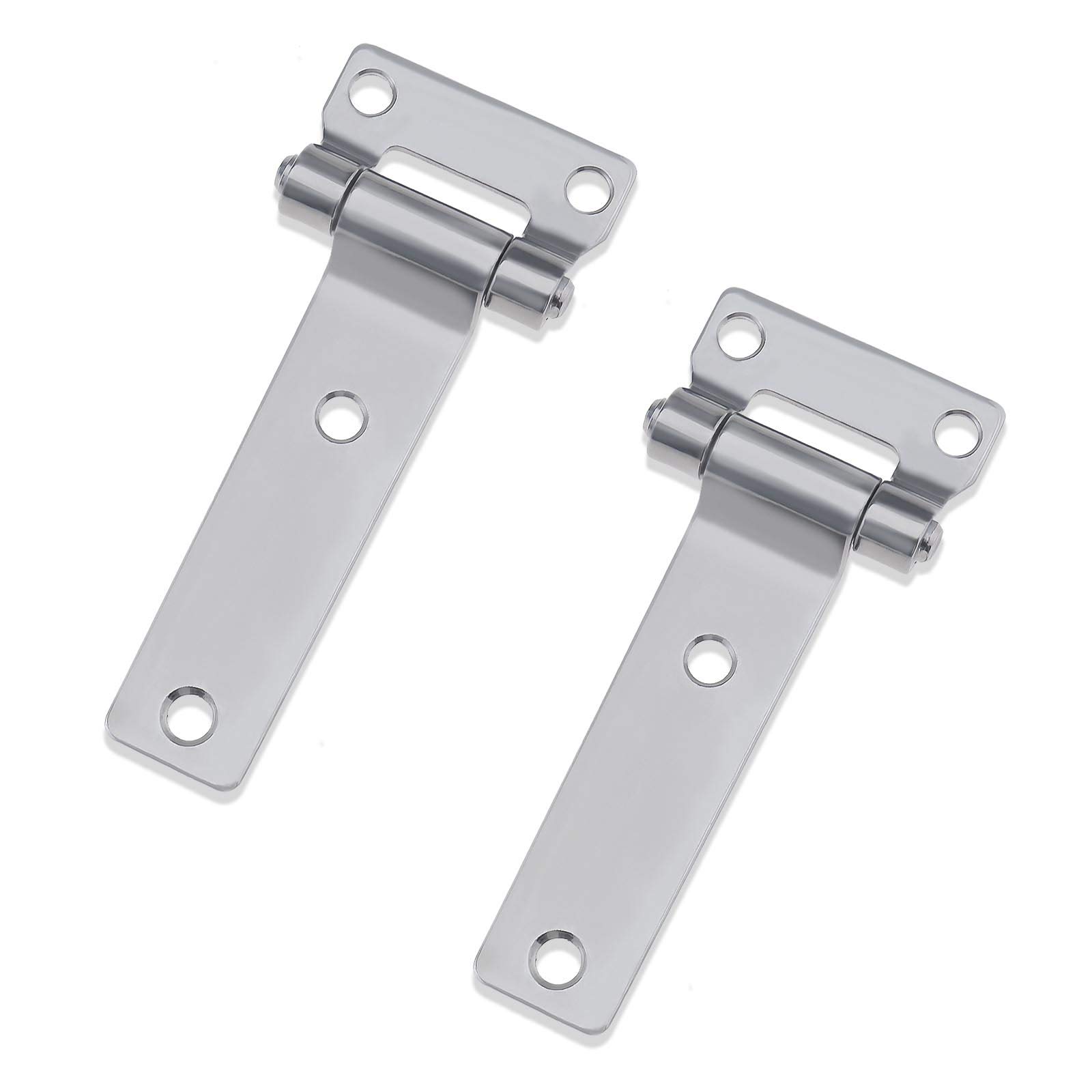 YINETTECH 2Pcs T Type Container Hinges High Polished Solid Forged 304 Stainless Steel Tee T Hinges 135x58mm for Trucks Van Caravan Trailers