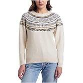 Weatherproof Vintage Women's Long Sleeve Fairisle Sweater (US, Alpha, XX-Large, Regular, Regular, Cream)