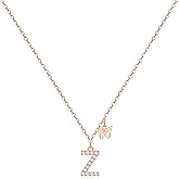 MJartoria Valentines Day Gifts-Dainty Initial Necklace Butterfly Pendant Necklace, 14K Gold Plated Brass Cubic Zirconia Letter Dainty Necklaces Jewelry Birthday Gifts for Women